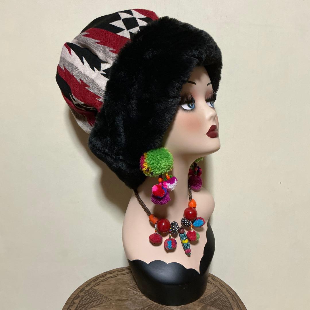 ぴーちゃんページです　ファーフードスヌード　ファージャガード帽子