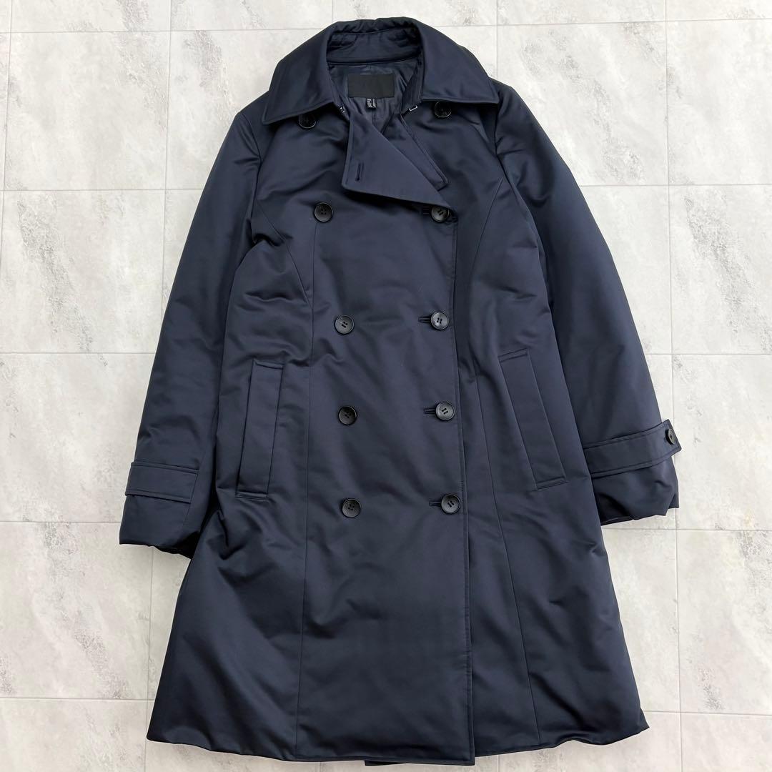 美品ICBシームレス ダウンコート トレンチネイビー M