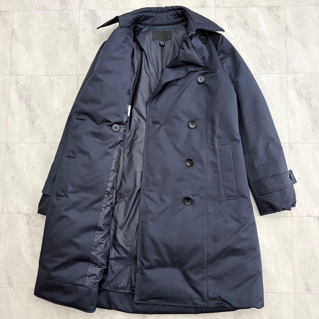 美品ICBシームレス ダウンコート トレンチネイビー M