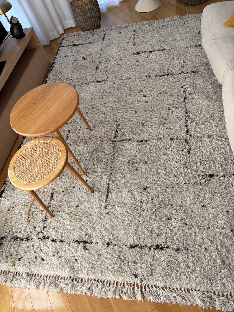 リセノ　BIANCA LINE DOT 200×250　ウィルトン織りラグ