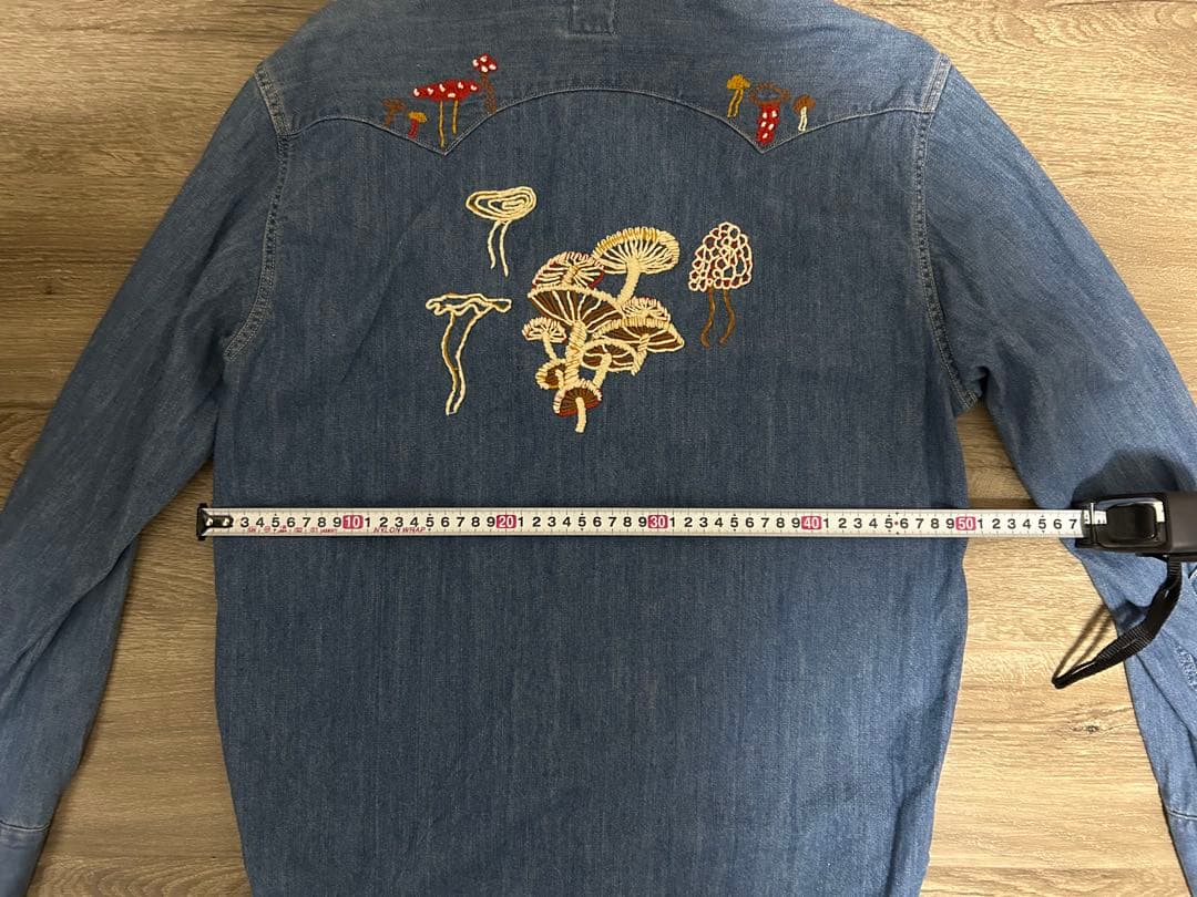 【レア】LVC デニムシャツ　きのこ刺繍　M