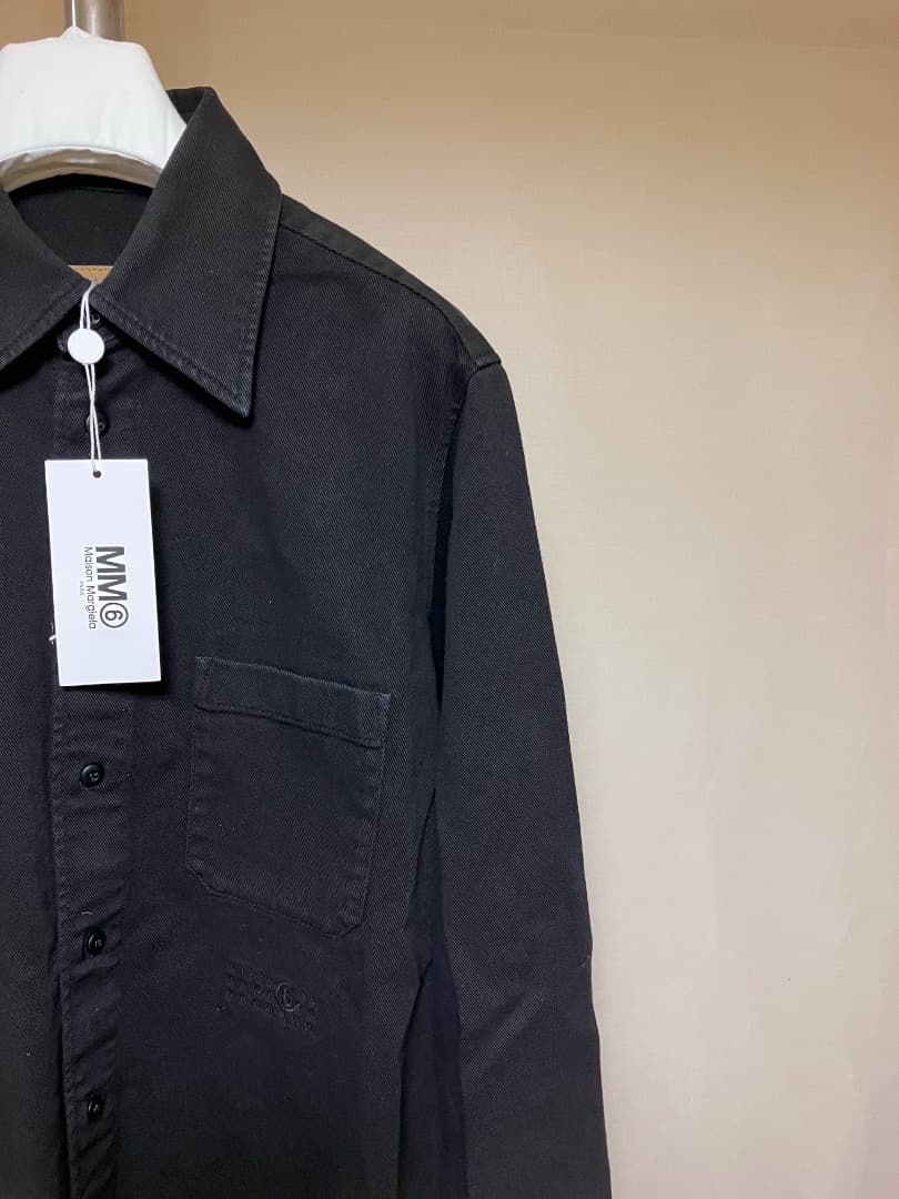 新品 48 24ss マルジェラ MM6 ロゴデニムシャツ 17726