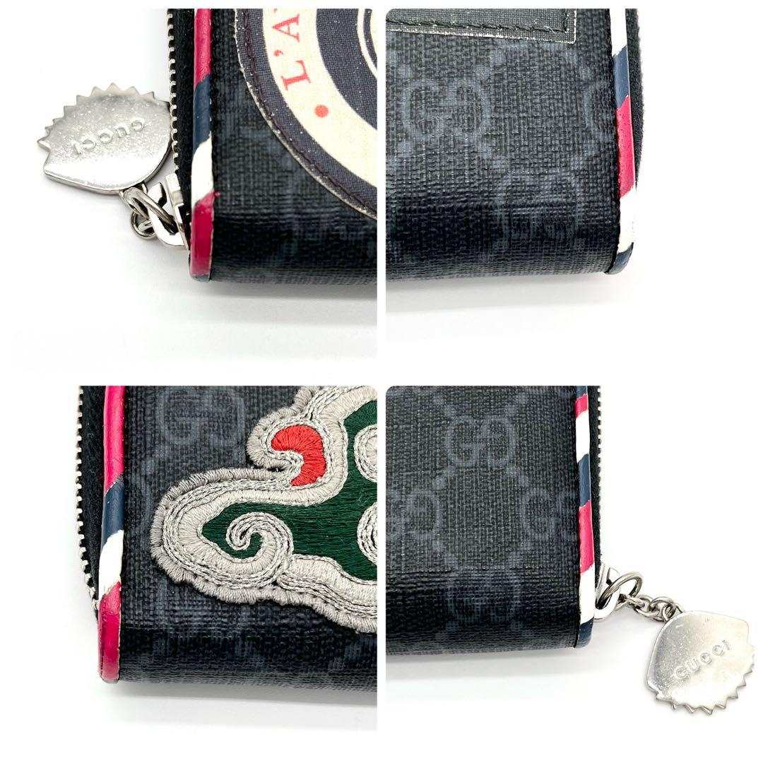 【極美品】グッチ　長財布ナイトクーリエ　GGスプリーム　PVC レザー　ブラック