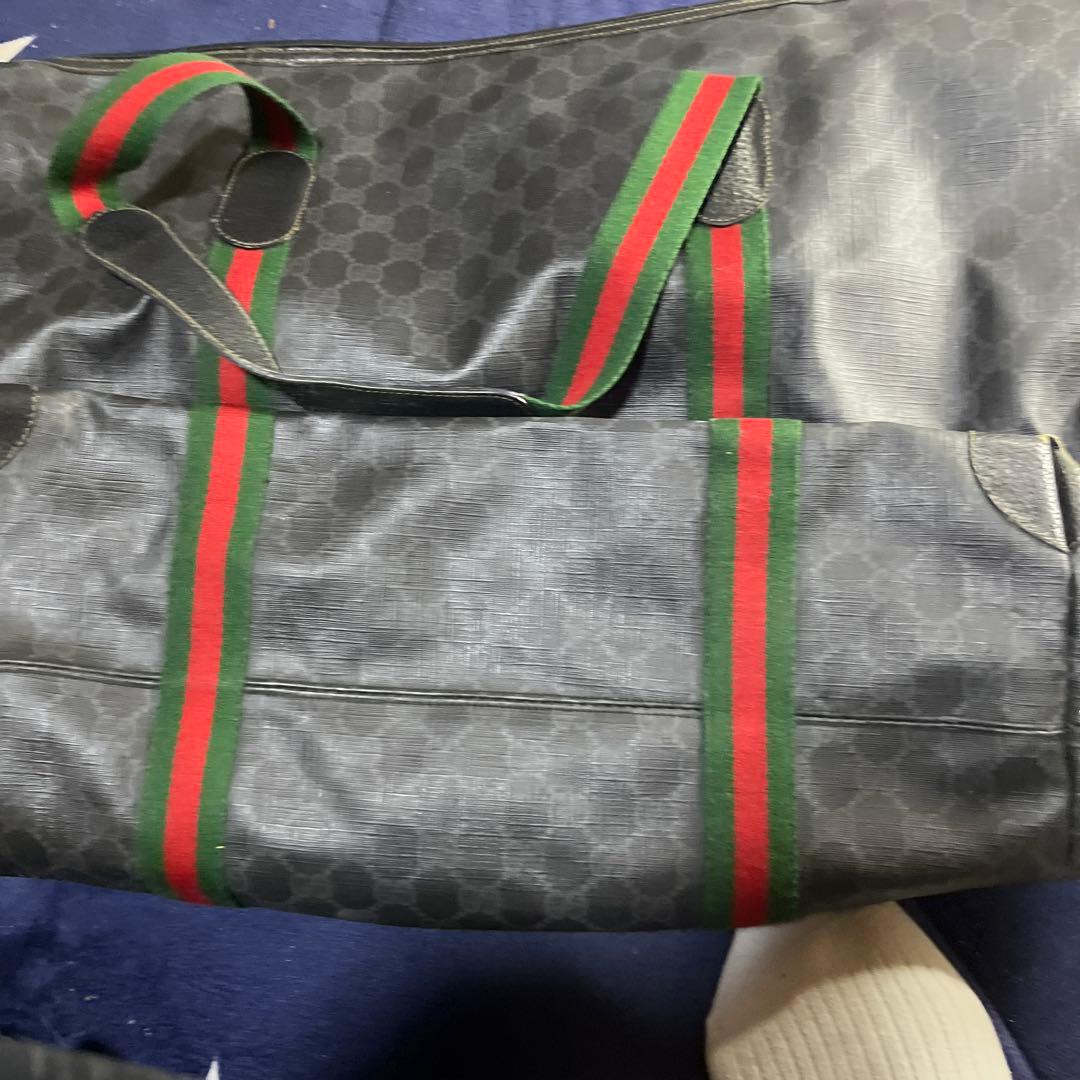 GUCCI ボストンバッグ ブラック/グリーン/レッド