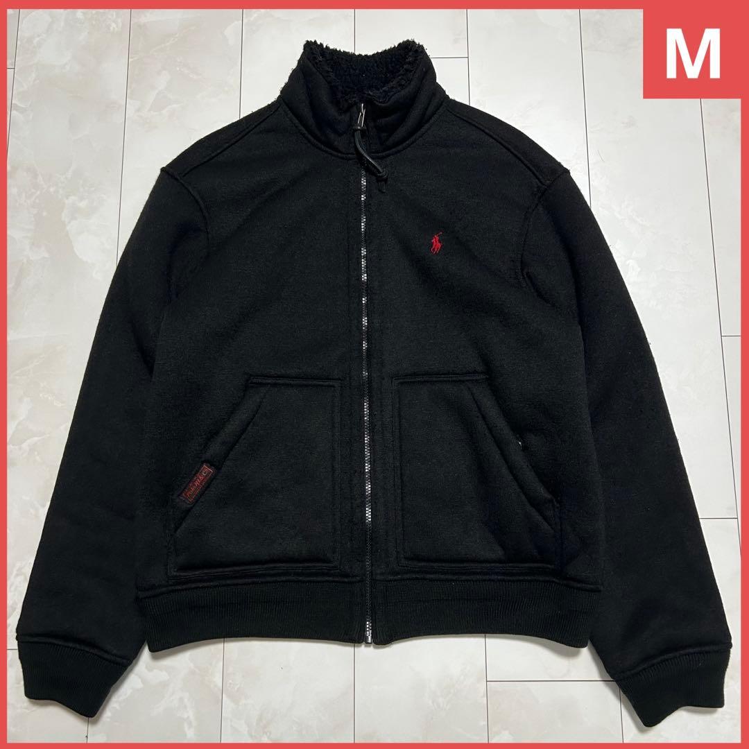 ポロ・ラルフ・ローレン フリースジャケット 黒 裏ボア