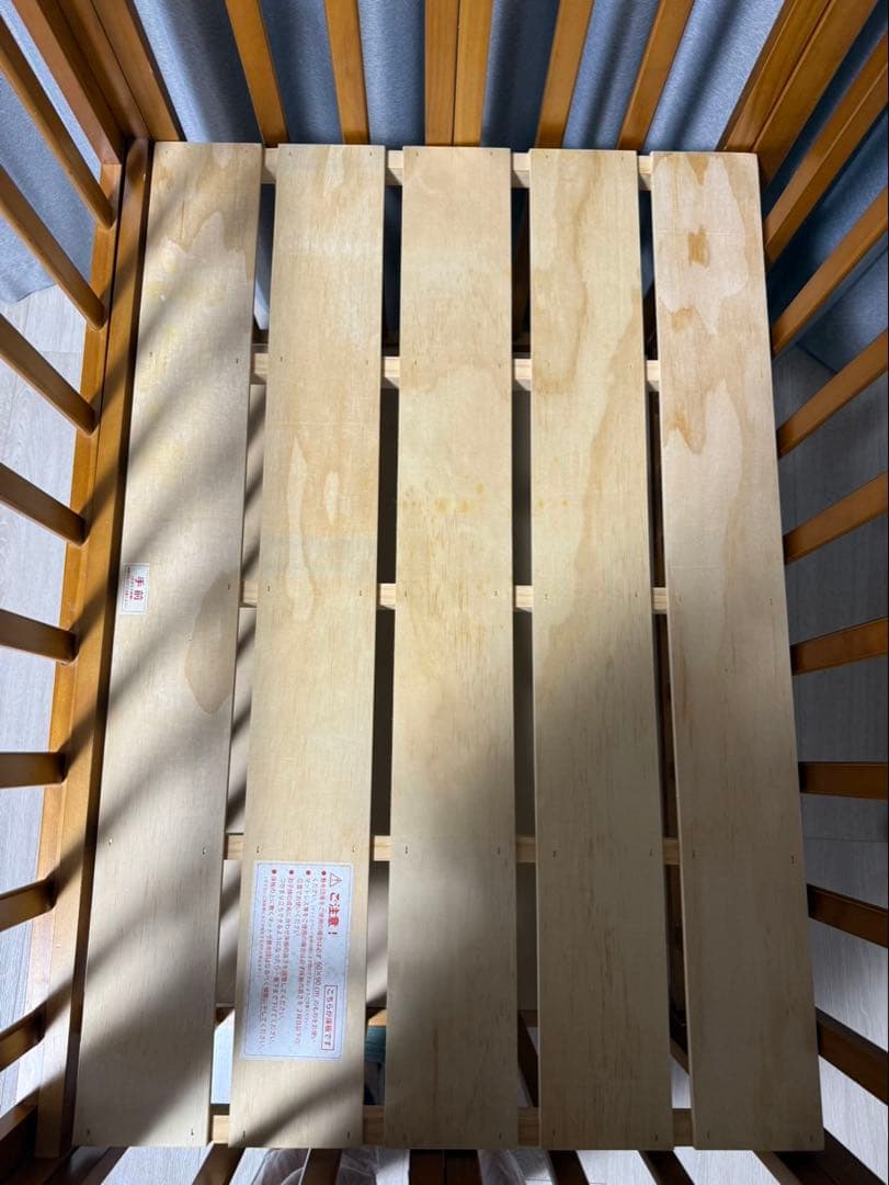 【美品】大和屋 パタン 折りたたみ ミニベビーベッド キャスター付