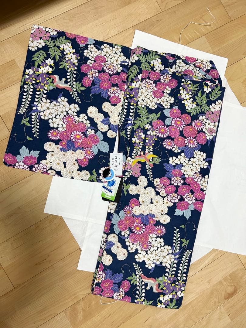 新品　浴衣単品　きもの道楽　紫陽花　花柄　百華　鳥　セオアルファ　小紋　単衣