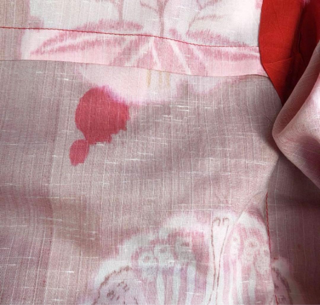 撫松庵　浴衣　赤　雪輪