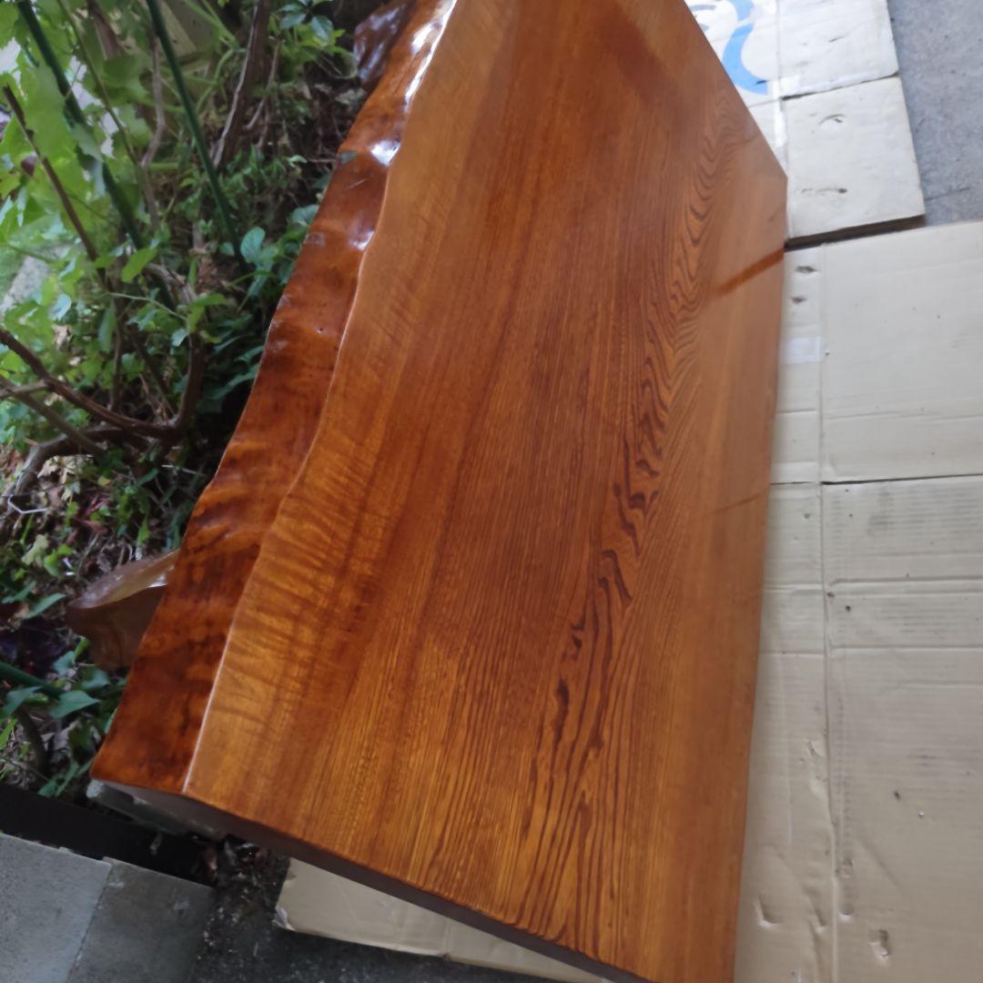 昭和レトロ 無垢材一枚板 高級中型座卓 ちゃぶ台 古民家 当時物