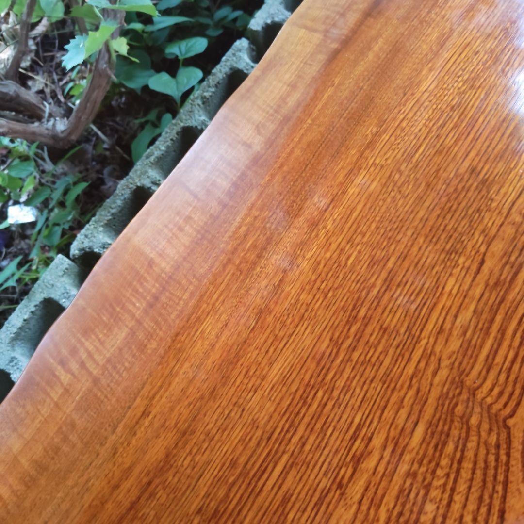 昭和レトロ 無垢材一枚板 高級中型座卓 ちゃぶ台 古民家 当時物