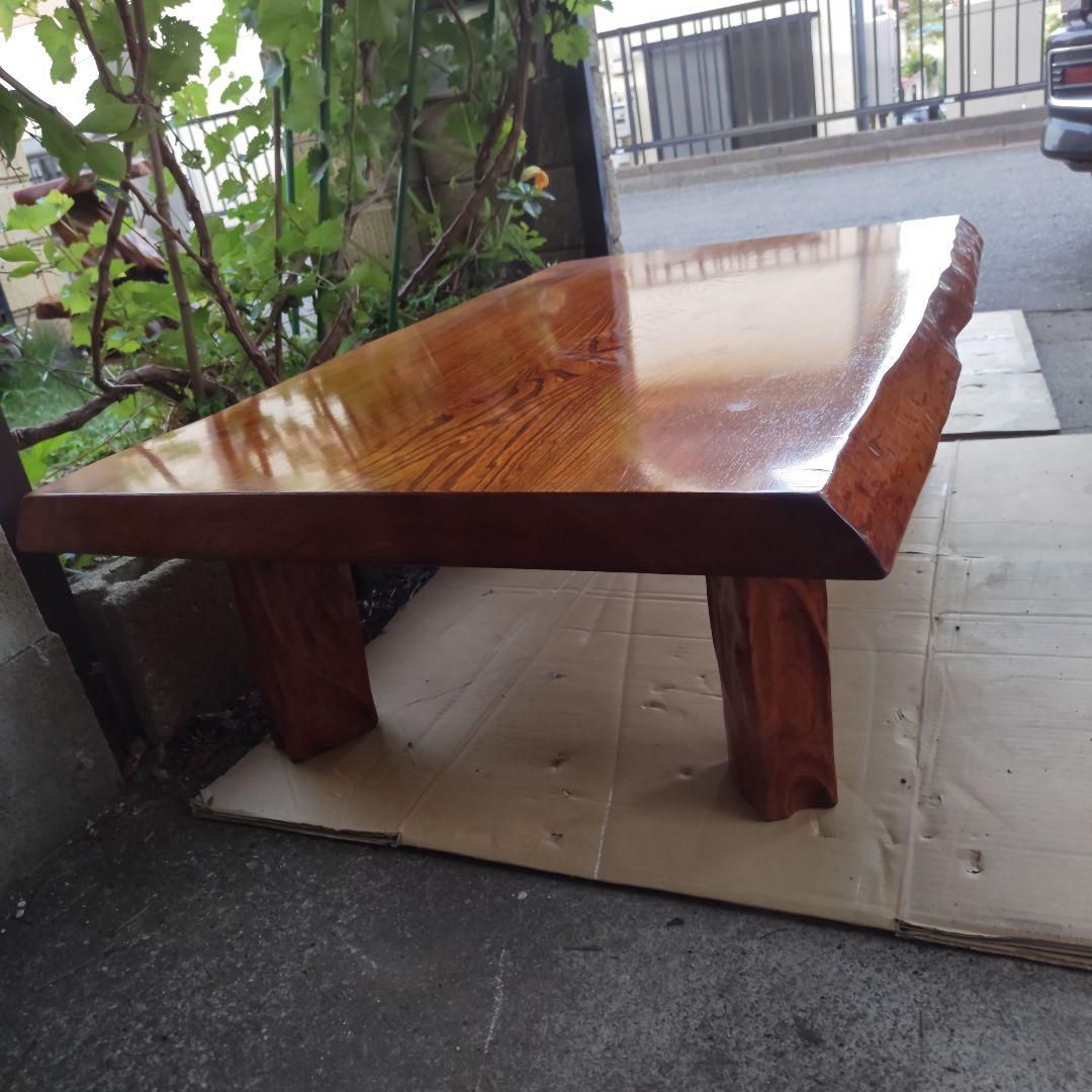 昭和レトロ 無垢材一枚板 高級中型座卓 ちゃぶ台 古民家 当時物