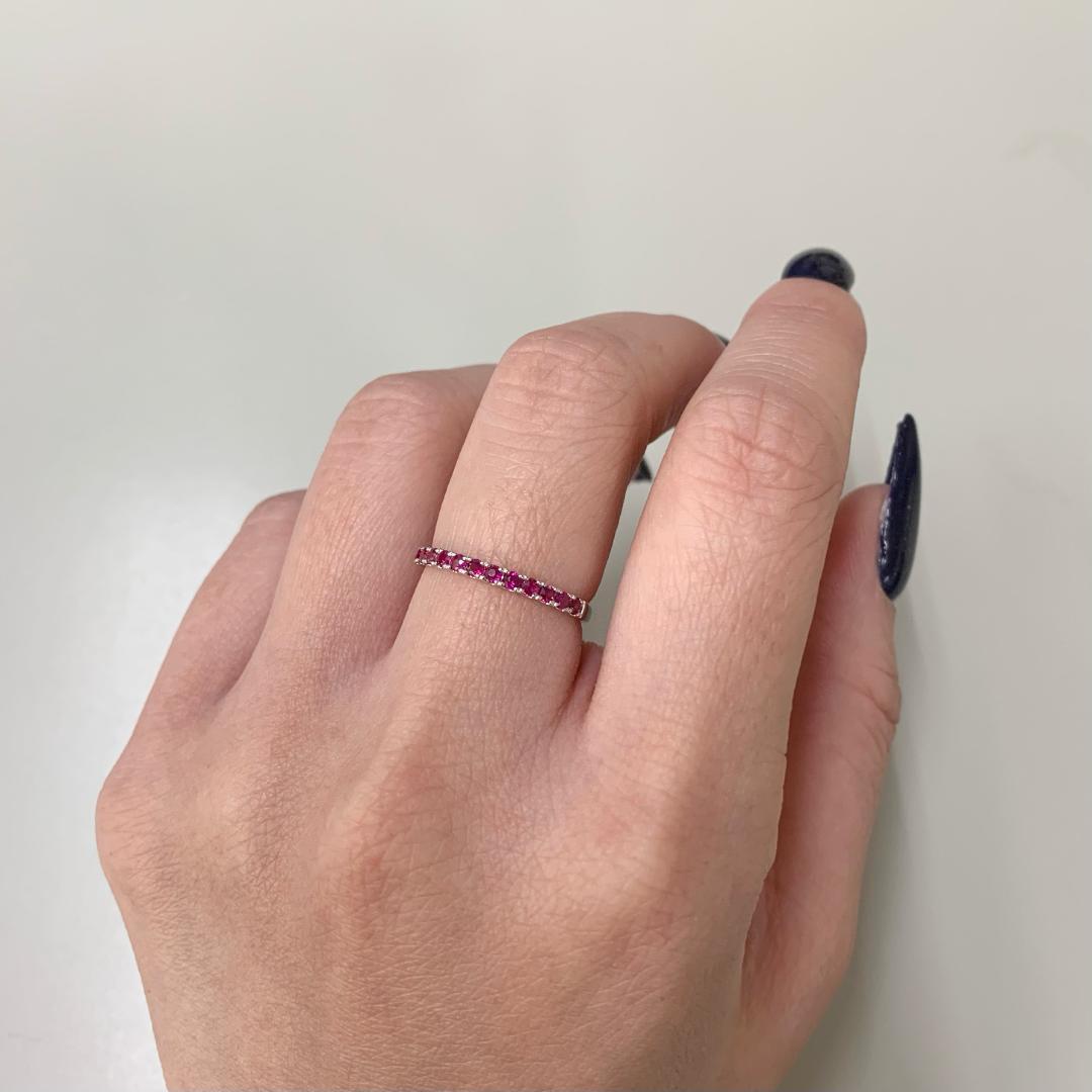新品 ルビー ハーフエタニティ リング 0.34ct Pt950
