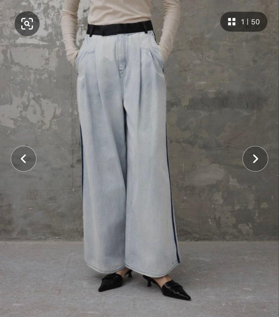 【EMOELLE】・【サステナブル】ドレスデニムパンツ　34