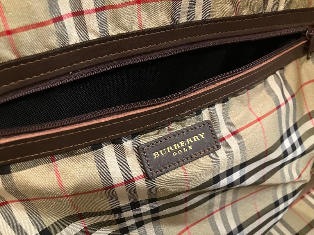 BURBERRY GOLF 大容量 レザー ボストンバッグ ブラウン