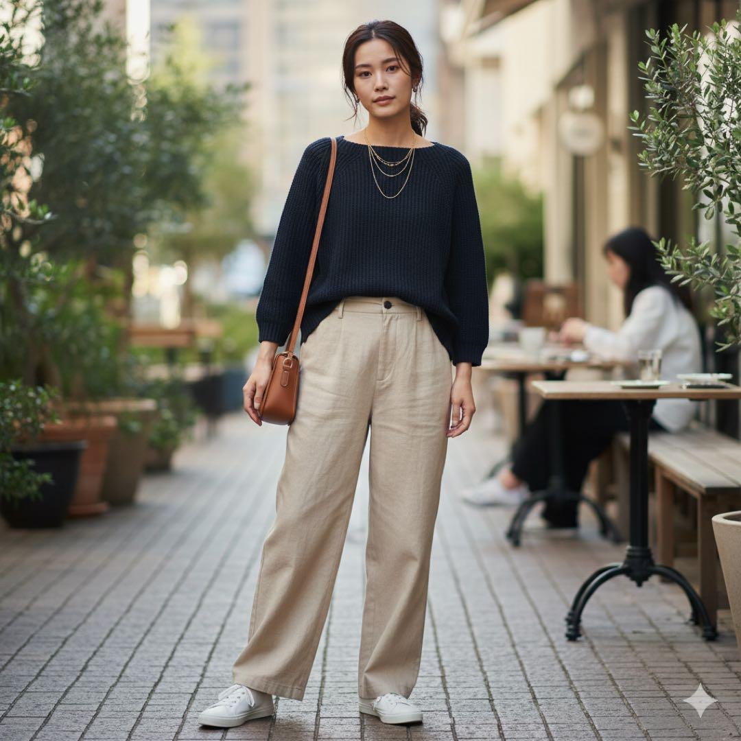 ドゥーズィエムクラス Lily Linen アゼプルオーバー ネイビー シルク混