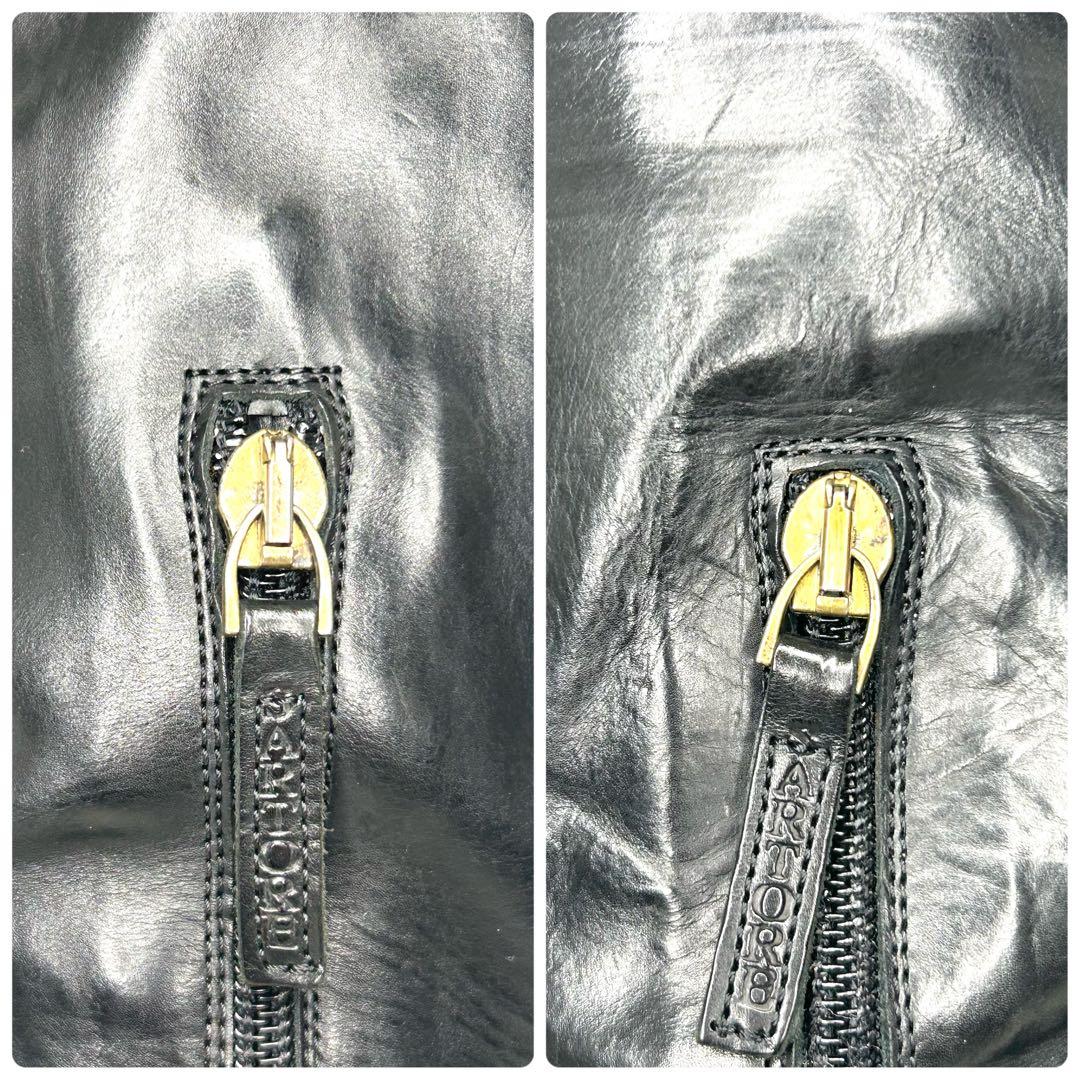 【サルトル】ジョッキーブーツ ロングブーツ ベルト 金具 23.5 伊製 黒