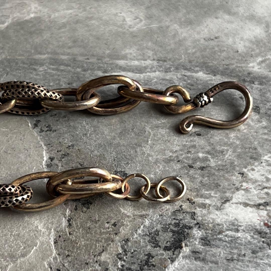 ヴィンテージ VINTAGE S字デザインフック ツイン チェーン ブレスレット