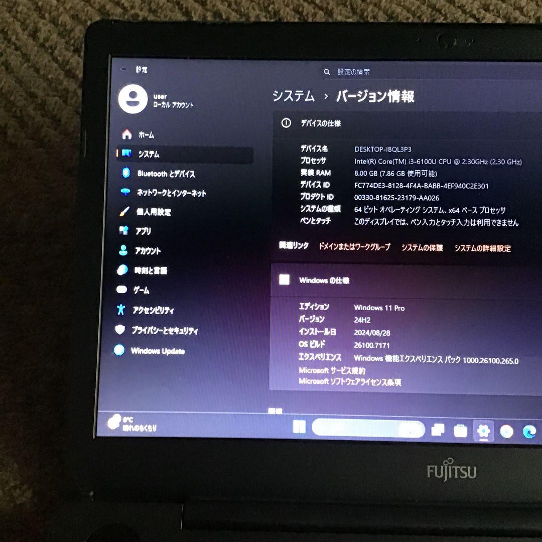 ★富士通　LIFEBOOK 最新Win11Pro 六世代Core i3/ SSD