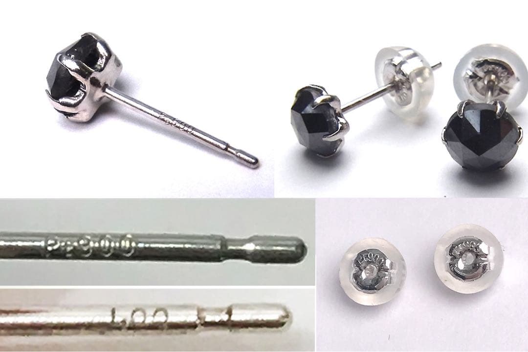 大粒！プラチナブラックダイヤピアス 計2.00ct プラチナダイヤ