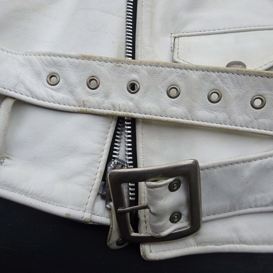 (白)Schott 613US ショット ワンスター ダブル ライダース36