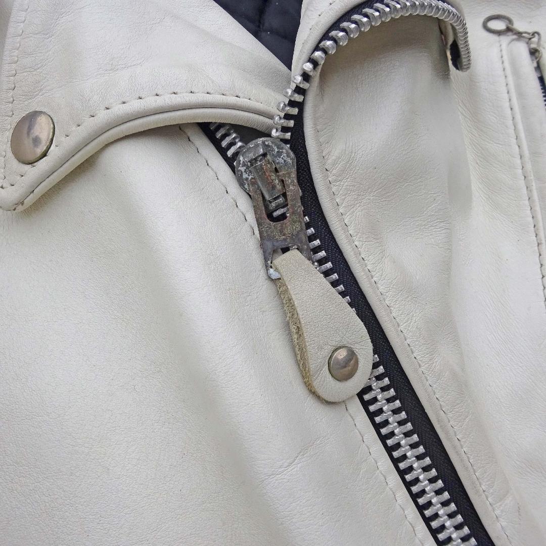 (白)Schott 613US ショット ワンスター ダブル ライダース36