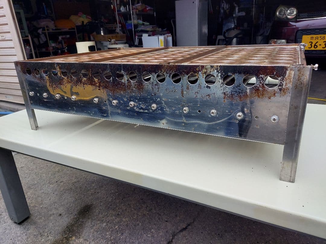 イベント即戦力❗たこ焼き器 銅板32穴×３面45ミリ大玉　LPガス