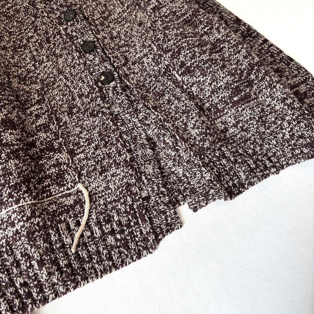 【未使用級/カシミヤ混】IHNN イン ステッチローゲージカーディガン ブラウン