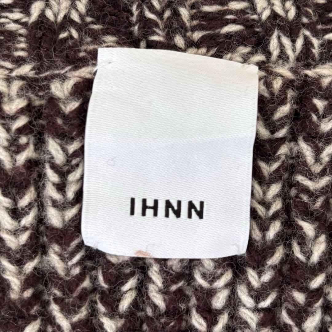 【未使用級/カシミヤ混】IHNN イン ステッチローゲージカーディガン ブラウン