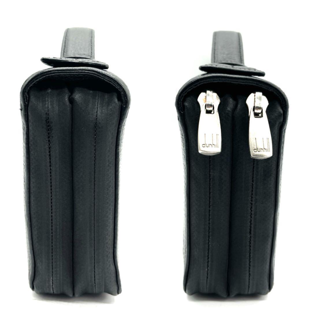 ダンヒル オーガナイザー 長財布 ラウンドファスナー レザー ブラック