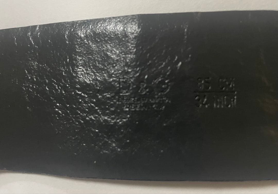 D&G ブラックレザーベルト クロコダイル風