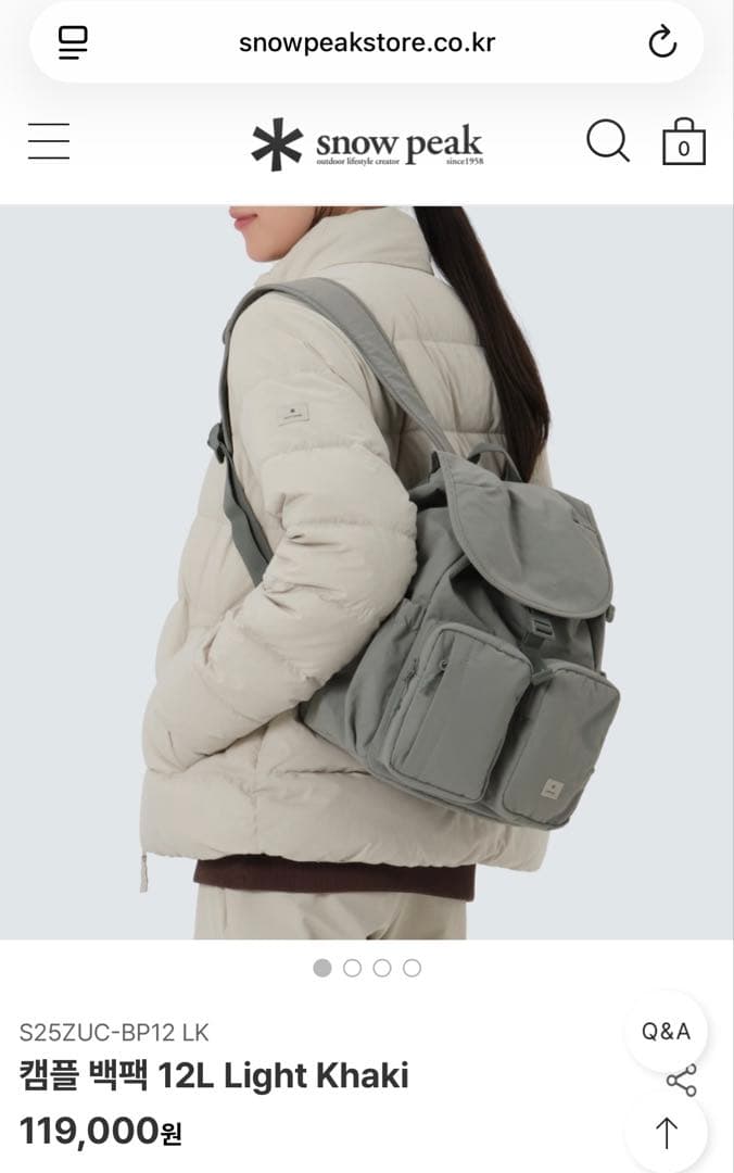  Peak スノーピーク ナイロンリュック 韓国購入