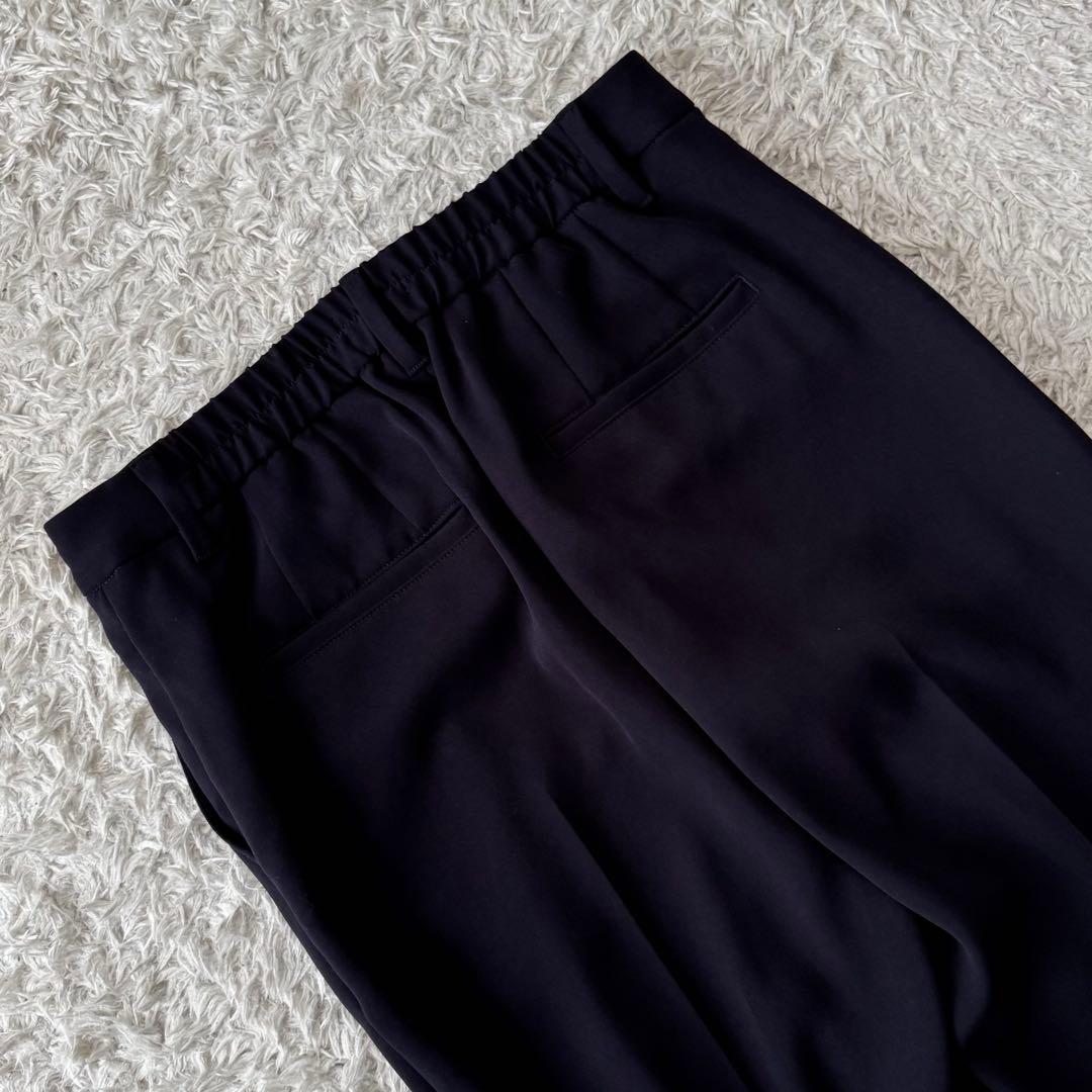 プラステ PLST セットアップ パンツスーツ ノーカラー ウエストゴム 濃紺