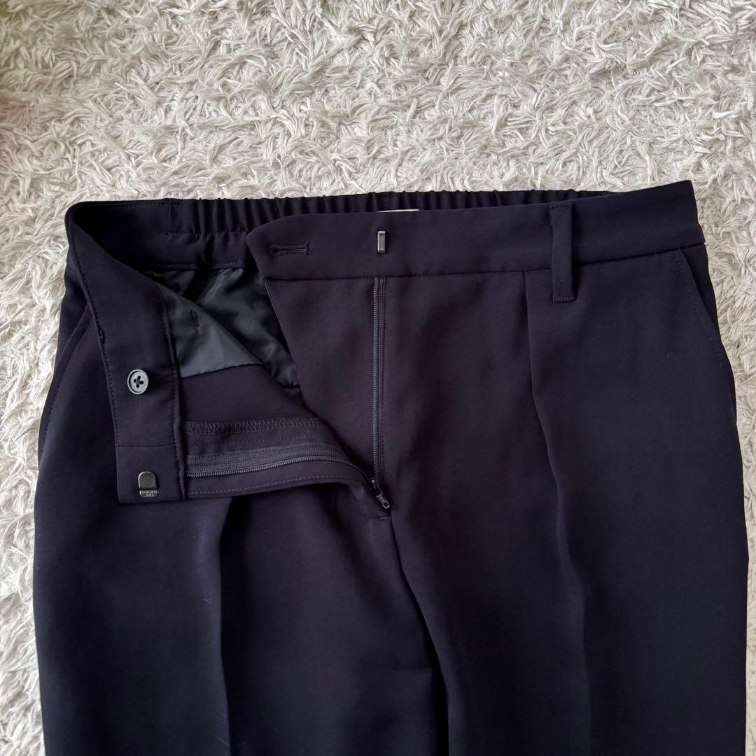 プラステ PLST セットアップ パンツスーツ ノーカラー ウエストゴム 濃紺