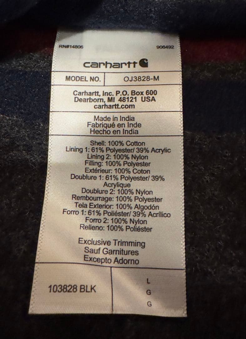 カーハート　デトロイトジャケット　ブラック　Lサイズ
