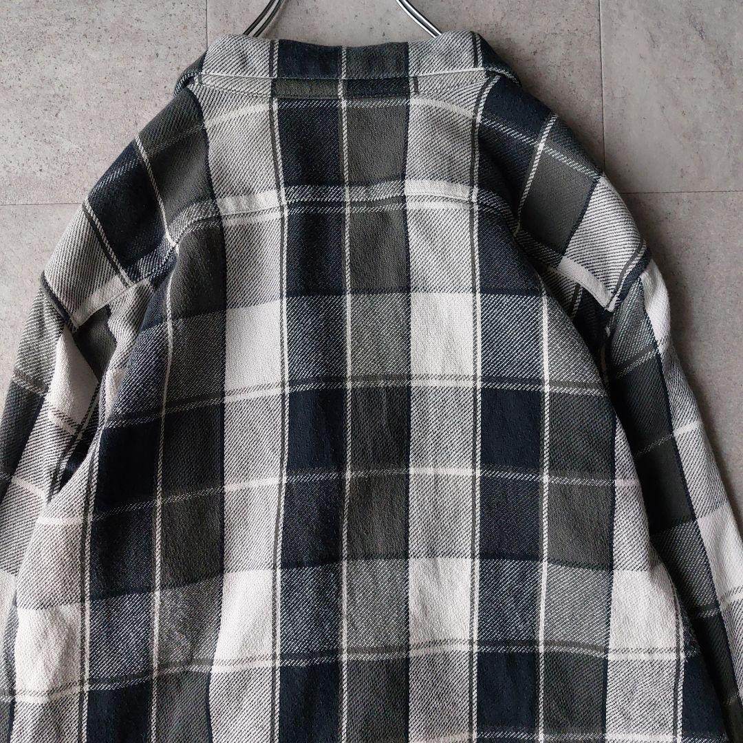 SEQUEL シークエル オープンカラー ネルシャツ XL チェック