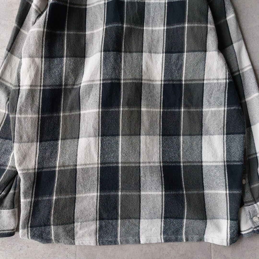 SEQUEL シークエル オープンカラー ネルシャツ XL チェック