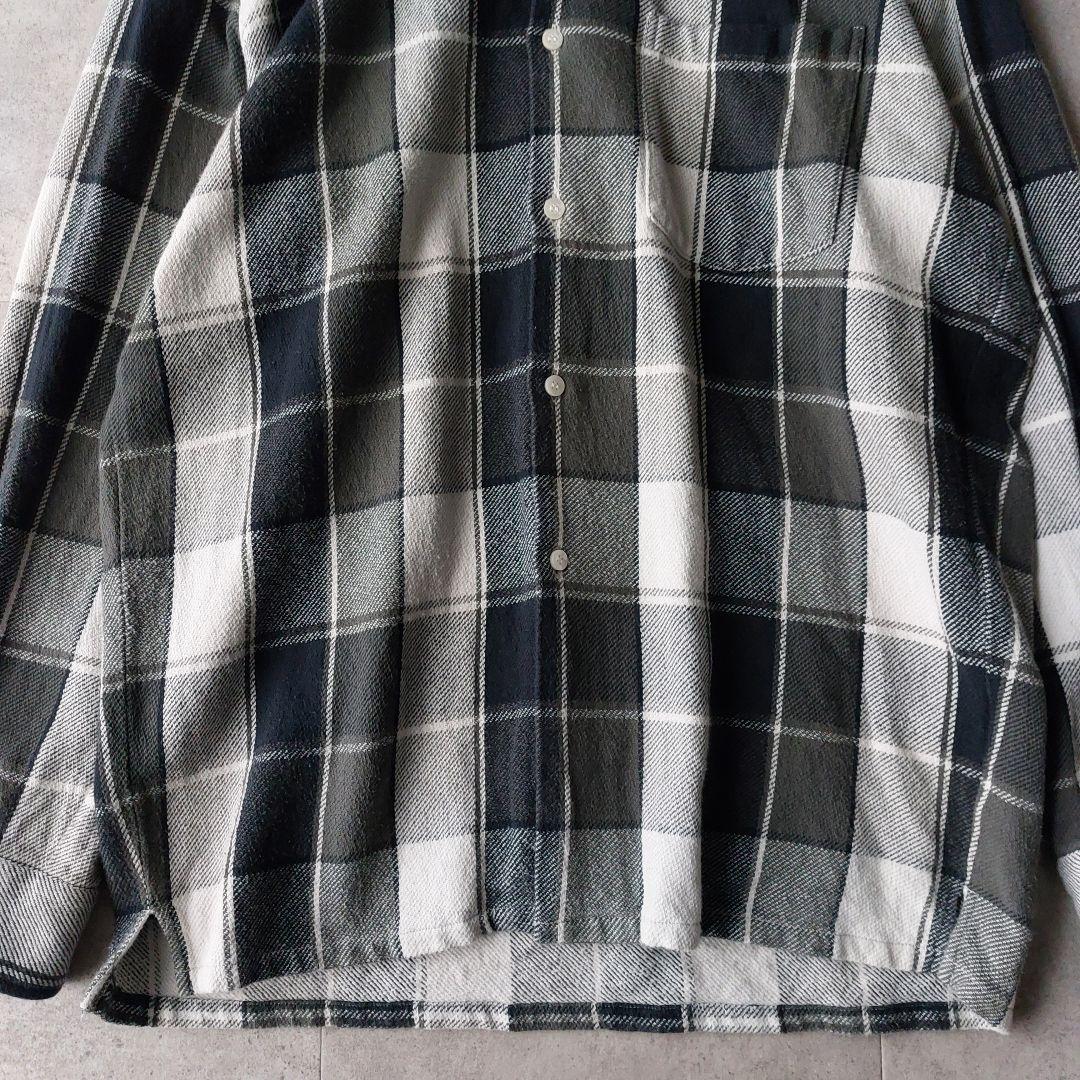 SEQUEL シークエル オープンカラー ネルシャツ XL チェック