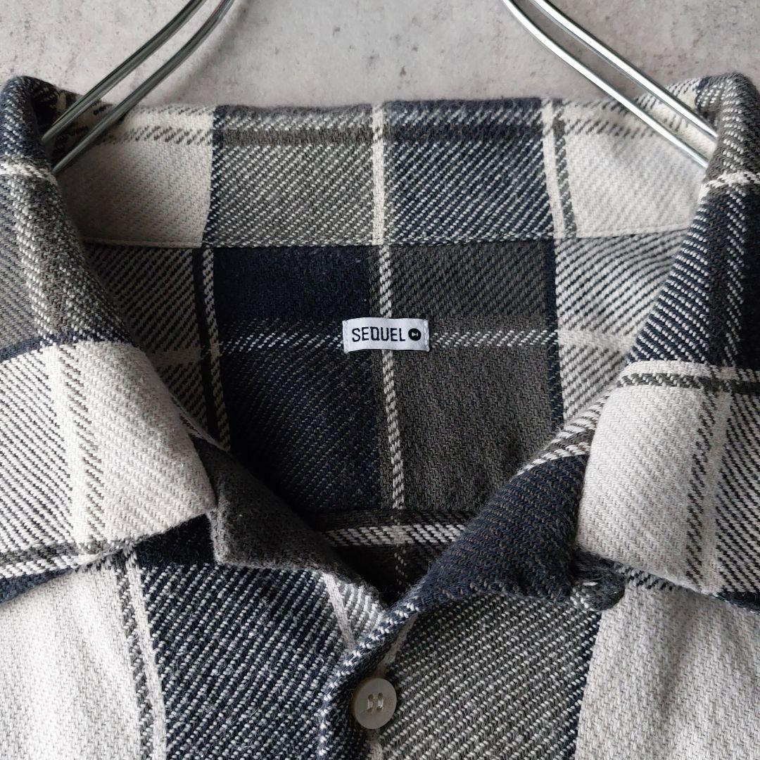SEQUEL シークエル オープンカラー ネルシャツ XL チェック