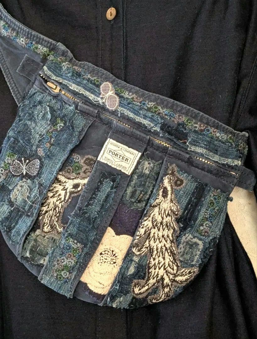 ❇️専用に。《吉田カバンと双頭のWolf＆Flower》藍染　襤褸　ミナ