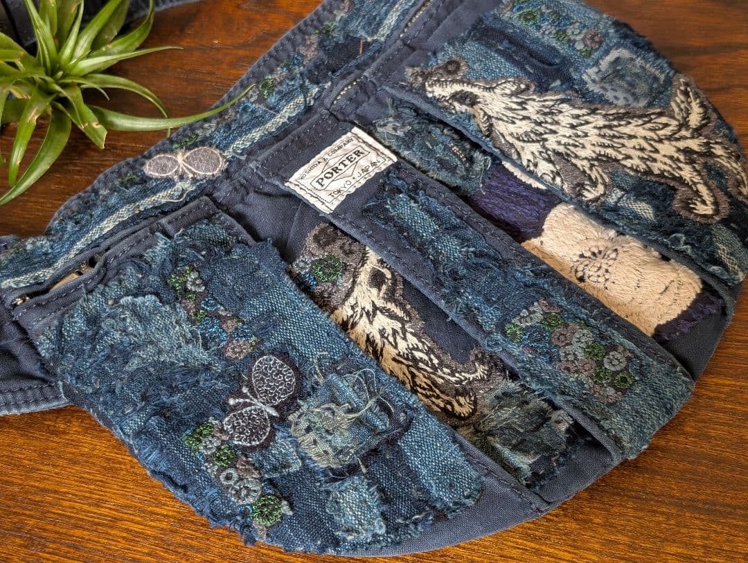 ❇️専用に。《吉田カバンと双頭のWolf＆Flower》藍染　襤褸　ミナ