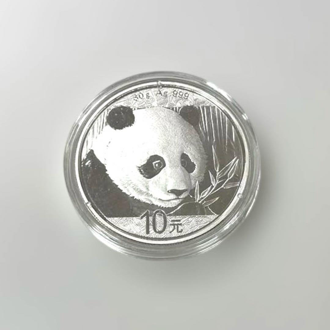 【純銀】2018年パンダ銀貨　10元　カプセル付き③