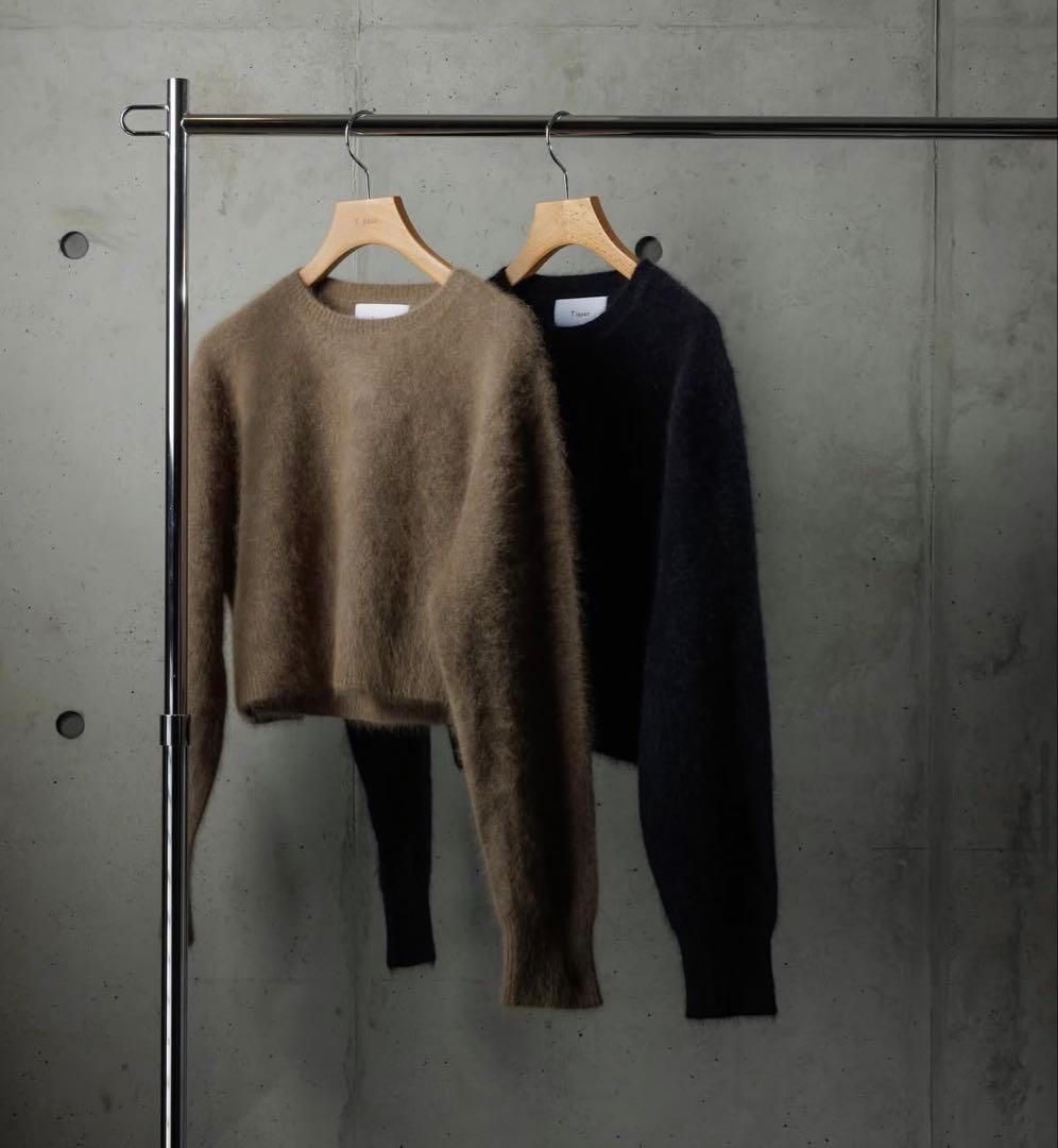 T.japan raccoon cropped knitモヘアニット　セーター