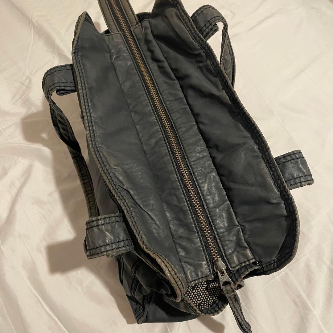 DIESEL y2k archiveメタリック加工 トートバッグ ブラックカーキ