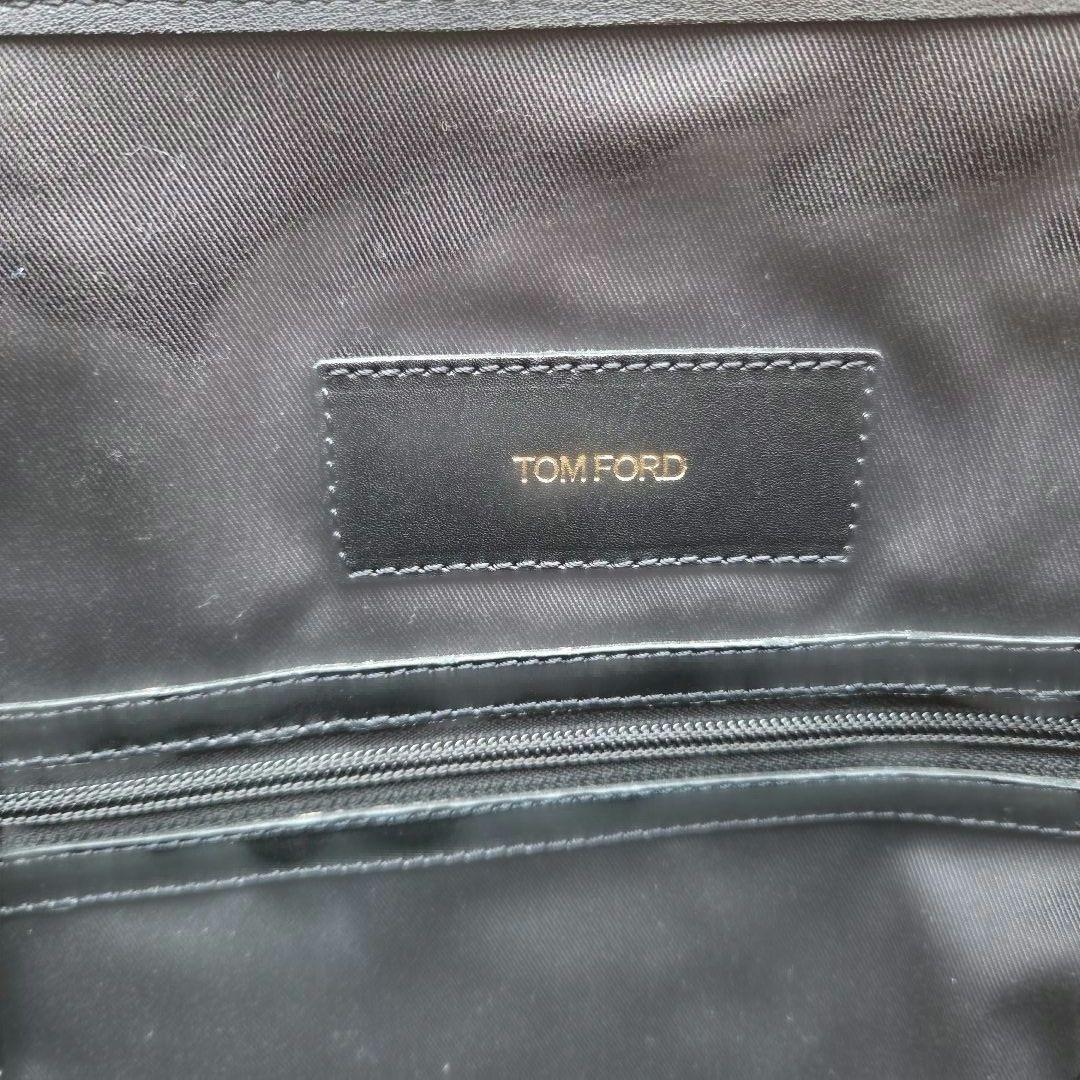 s*i様 トムフォード　黒レザー トートバッグ ゴールド金具