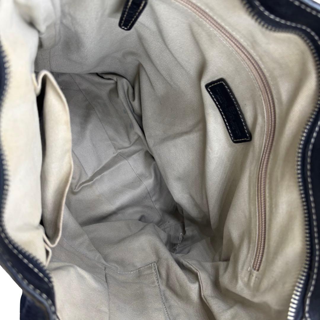 【良品】ピーアイディー　トートバッグ　オールレザー　ブラック　肩掛け　大容量