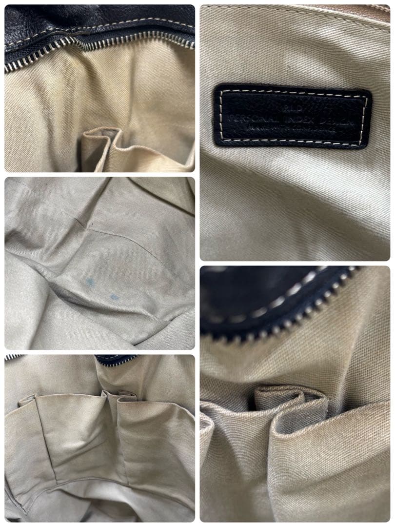 【良品】ピーアイディー　トートバッグ　オールレザー　ブラック　肩掛け　大容量