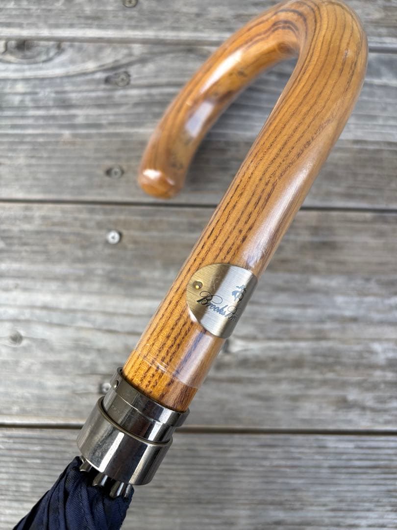 ブルックスブラザーズ　ブラックウォッチ長傘 55cm 木製ハンドル