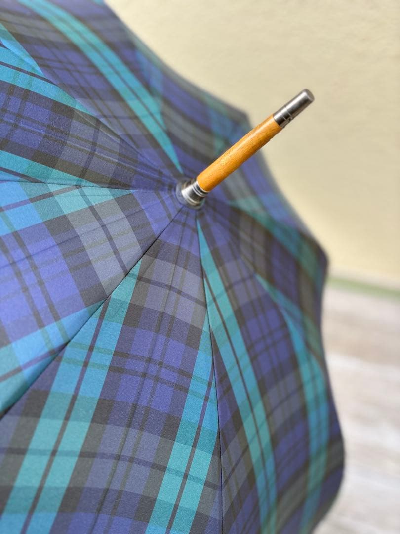 ブルックスブラザーズ　ブラックウォッチ長傘 55cm 木製ハンドル