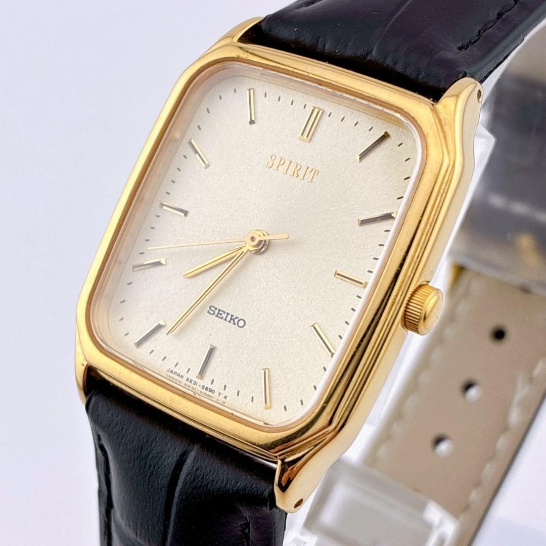 【美品/電池交換済】SEIKO　SPIRIT　腕時計　新品ベルト　クォーツ