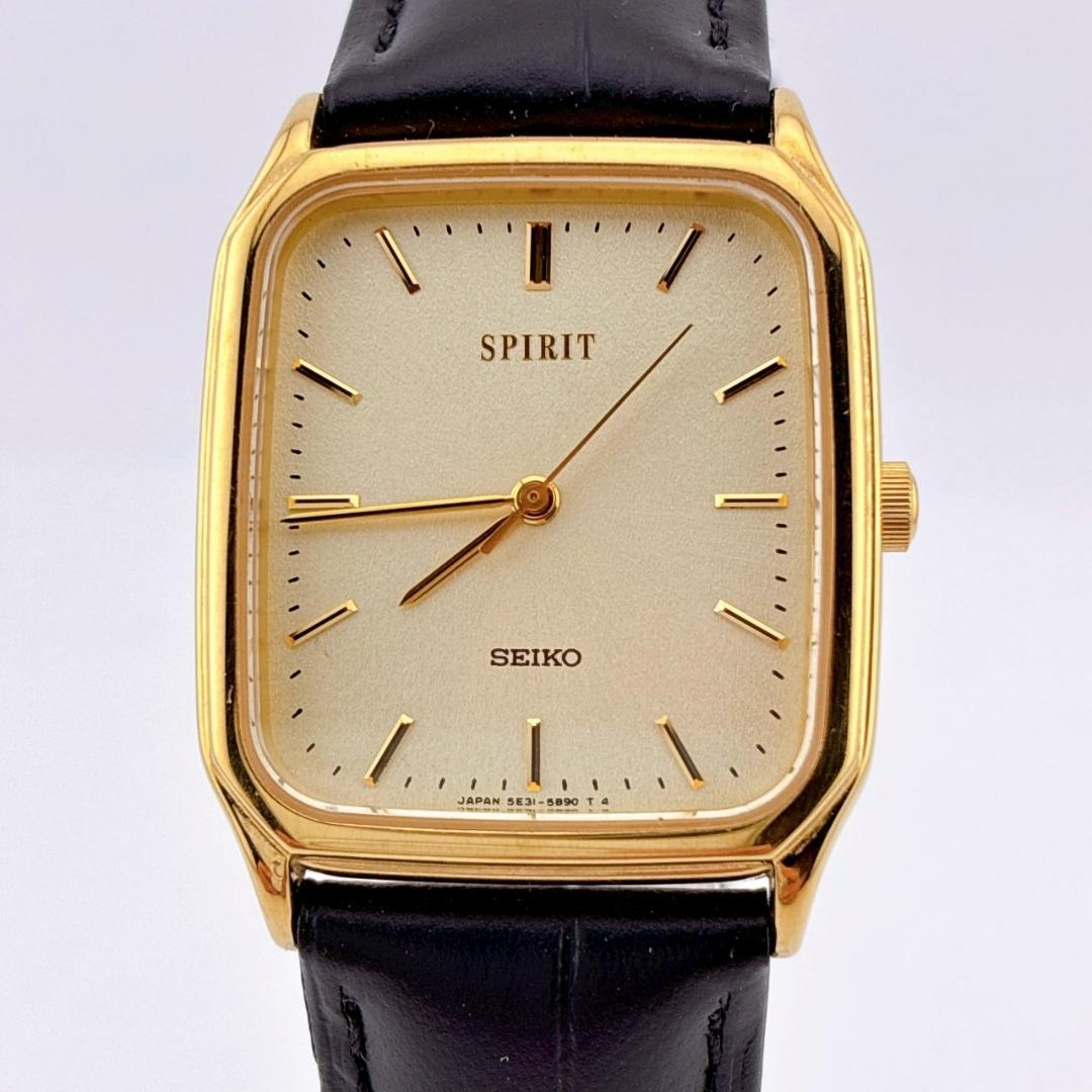 【美品/電池交換済】SEIKO　SPIRIT　腕時計　新品ベルト　クォーツ